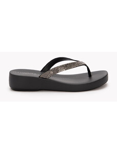 C&A sandália comfort glam grendha preto