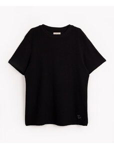 C&A camiseta juvenil de algodão texturizada preto