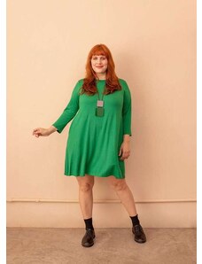 Bold Vestido Tricozinho Flavia Plus Size Verde