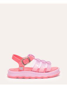 C&A sandália infantil tiras e coração zaxynina rosa