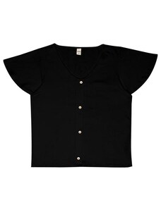 Rovitex Camisa Feminina Malha Delicate com Botões Preto