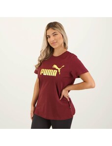 Camiseta Puma ESS Mettalic Logo Feminina Bordô