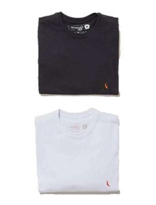 Kit 2 Camisetas Básicas Brasa Reserva Mini Preto/Branco
