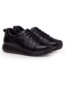 Tênis Doctor Shoes Couro 1403 (Elástico) Preto