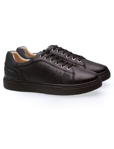 Sapatênis Doctor Shoes Couro (Elástico) 2194 Preto