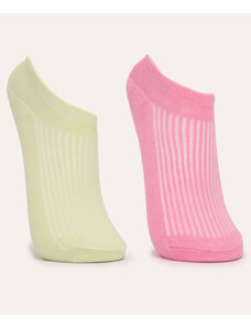 C&A kit de 2 pares de meias invisíveis texturizadas colorido