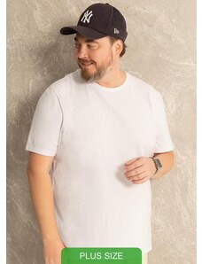 Exco Plus Size Camiseta Manga Curta Básica Branco