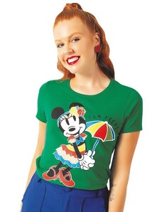 Blusa com Decote V e Estampa Mini Print Verde - Disney