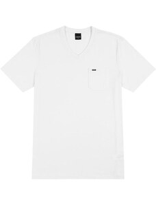 Habana Camiseta Básica com Bolso Branco