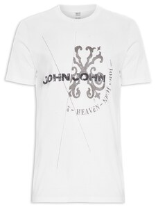 Camiseta John John Masculina Regular Logo Sunset Rosé