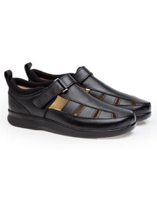 Sandália Doctor Shoes Prevent Couro 3059 Preto