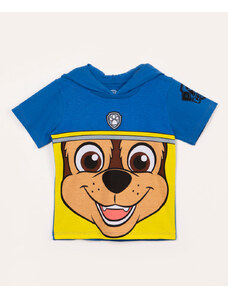 C&A camiseta de algodão infantil patrulha canina com capuz azul royal