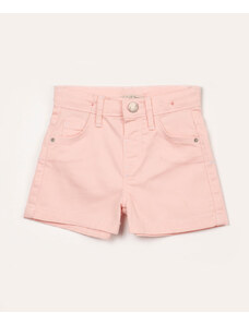 C&A short jeans infantil reto com bolso rosa