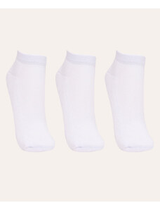 C&A kit de 3 pares de meias cano baixo atoalhada branco