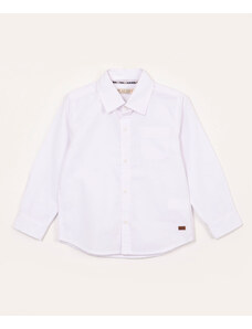 C&A camisa de algodão infantil manga longa branco