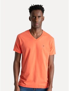 Camiseta Tommy Hilfiger Masculina Essential V-Neck Laranja Coral