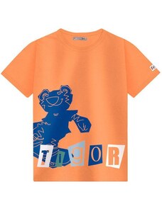 Tigor Camiseta Manga Curta Masculina Infantil Laranja