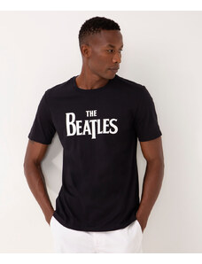 C&A camiseta de algodão manga curta the beatles preta