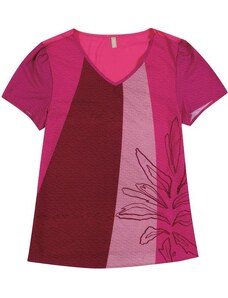 Cativa Blusa Estampada com Decote V Rosa