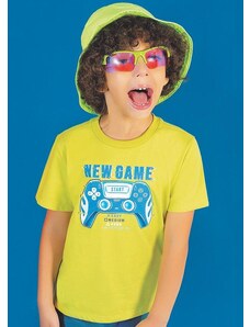 Cativa Kids Camiseta Manga Curta Estampa Gamer Amarelo