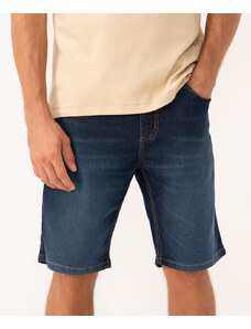 C&A Bermuda Jeans Masculina Slim Com Bolsos Azul Escuro