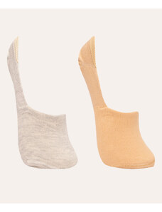 C&A kit de 2 pares de meias invisível colorido