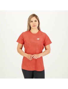 Camiseta New Balance Q Speed Jacquard Feminina Vermelha