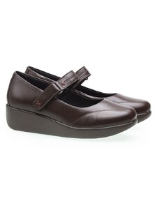 Sapato Anabela Doctor Shoes Couro 192 Marrom