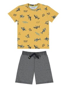 Rovi Kids Conjunto Infantil Masculino Shark Amarelo