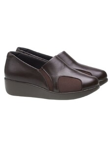 Sapato Anabela Doctor Shoes Couro 7808 Marrom