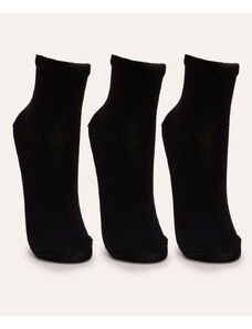C&A kit de 3 pares de meias cano médio preto preto