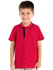 Rovi Kids Camisa Polo Juvenil Meia Malha Vermelho