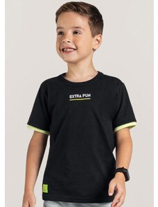 Brandili Camiseta em Malha Infantil Menino Preto