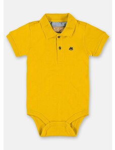 Up Baby Body Polo Básico de Bebê Menino Amarelo