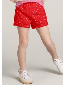 Brandili Shorts Básico Infantil Menina Estampado Vermelho