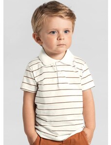 Brandili Mundi Camisa Polo em Malha Infantil Menino Bege