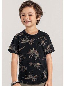 Brandili Camiseta Estampada Infantil Menino Preto