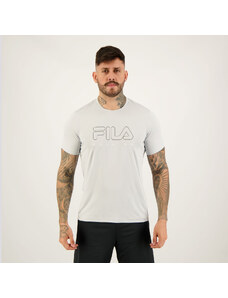 Camiseta Fila Basic Run Print Cinza Claro e Preto