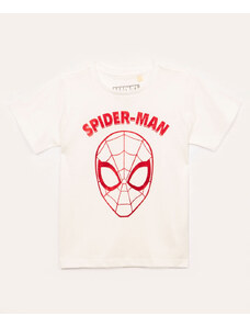 C&A camiseta de algodão infantil homem aranha manga curta branca