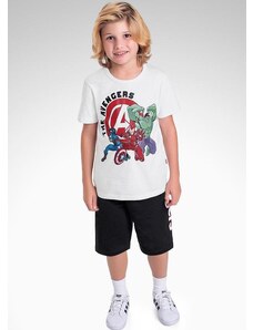 Fakini Kids Cj.Camiseta/Bermuda Avengers Marvel Preto