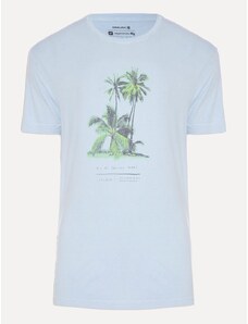 Camiseta Osklen Masculina Regular Stone Summer Palms Azul Claro