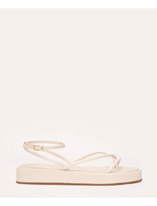 C&A sandália flatform tiras trançadas oneself off white