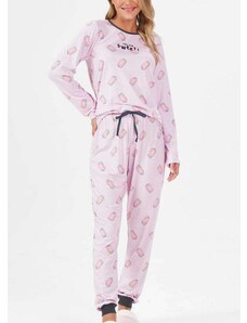 Pijama Feminino Longo Espaço Pijama 41088 Rosa