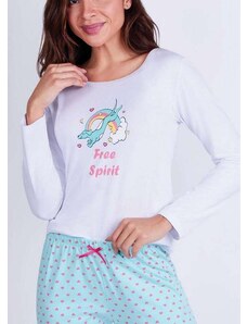 Pijama Feminino Longo Lupo 24420-001 1110-Branco