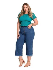 Razon Jeans Calça Jeans Feminina Plus Size Barra Desfiada 46 Ao 54 Razon 1116 Jeans