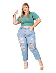 Razon Jeans Calça Jeans Feminina Plus Size Mom 46 Ao 54 - Razon - 1105 Jeans