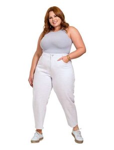 Razon Jeans Calça Feminina Plus Size Mom 46 Ao 54 - Razon - 1062 Branco