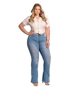 Razon Jeans Calça Jeans Feminina Plus Size Flare 46 Ao 54 - Razon - 1665 Jeans