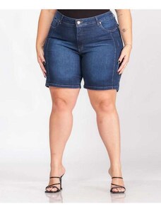Bermuda Plus Size Jeans Feminina 48 Ao 56 Shyros 37357 Azul