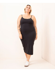 C&A Women's V-Neck Midi Regular Fit Dress Plus Sizes, black/white :  : Fashion